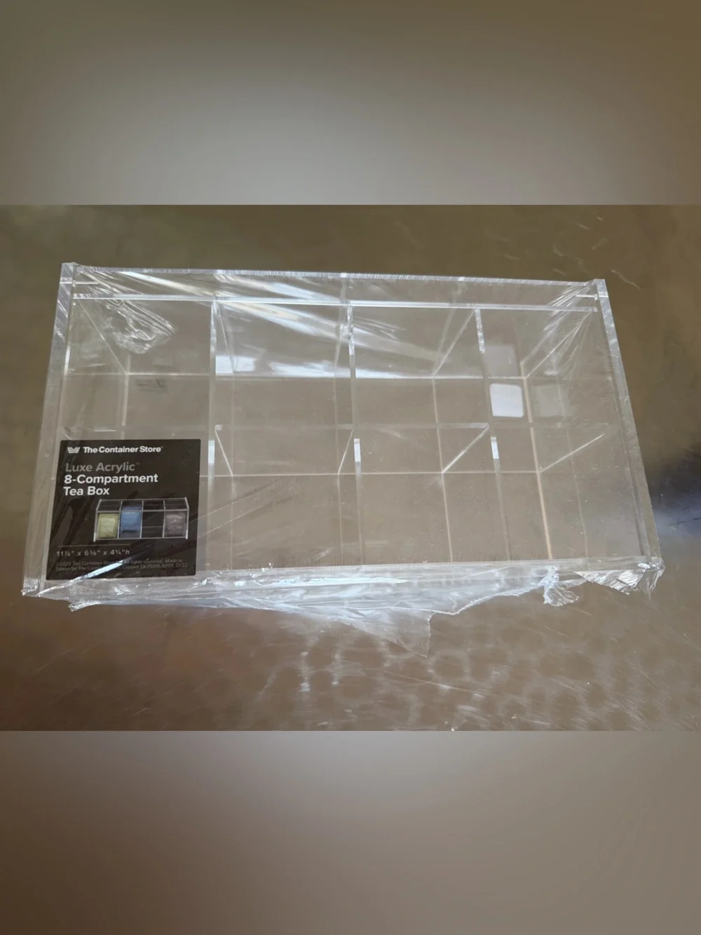 The Container Store Clear Acrylic 8-Compartment Tea Box Organizer